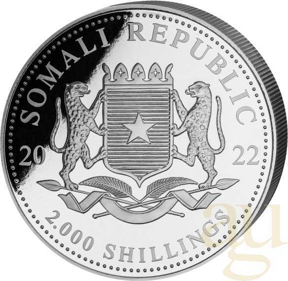 1 Kilogramm Silbermünze Somalia Elefant 2022
