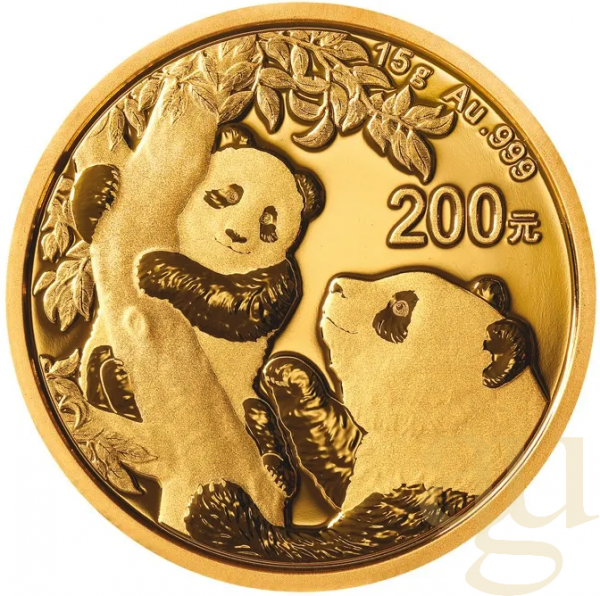 15 Gramm Goldmünze China Panda 2021