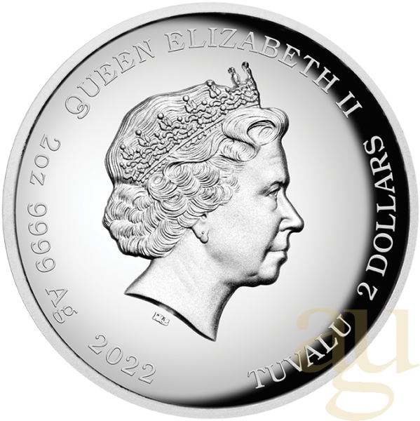 2 Unzen Silbermünze Tuvalu The Simpsons - Bart Simpson 2022 - polierte Platte - High Relief