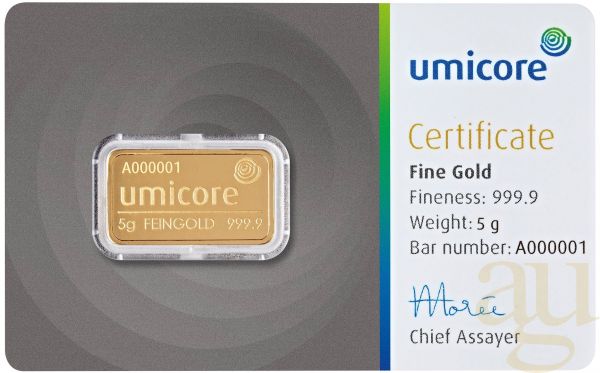 5 Gramm Goldbarren Umicore