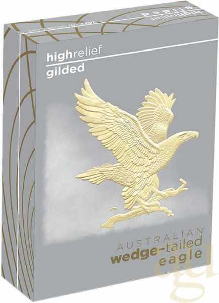 2 Unzen Silbermünze Australien Wedge Tailed Eagle 2023 - Proof High Relief - teilvergoldet