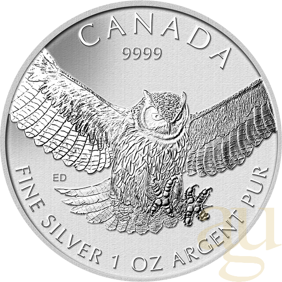 1 Unze Silbermünze Kanada Birds of Prey - Great Horned Owl - Eule 2015