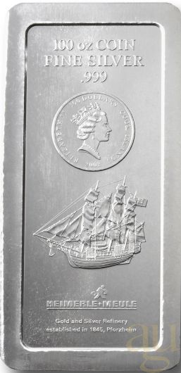 100 Unzen Silber Cook Islands Münzbarren
