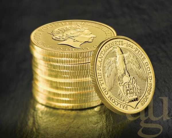 1 Unze Goldmünze Queens Beasts Falcon 2019