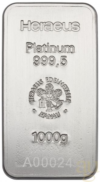 1.000 Gramm Platinbarren Heraeus