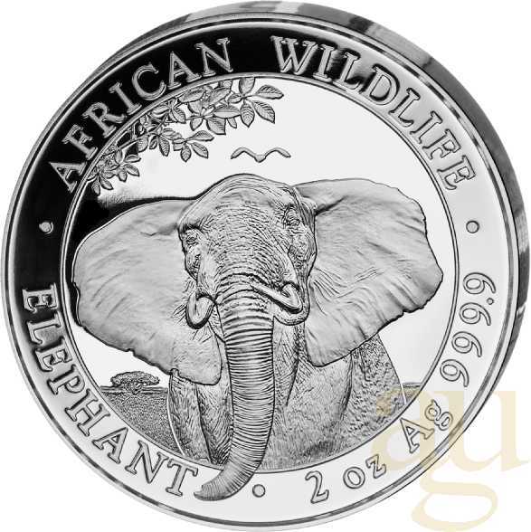 2 Unzen Silbermünze Somalia Elefant 2021