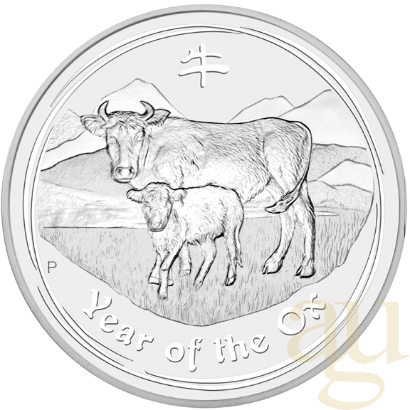 1 Unze Silbermünze Australien Lunar II Ochse 2009