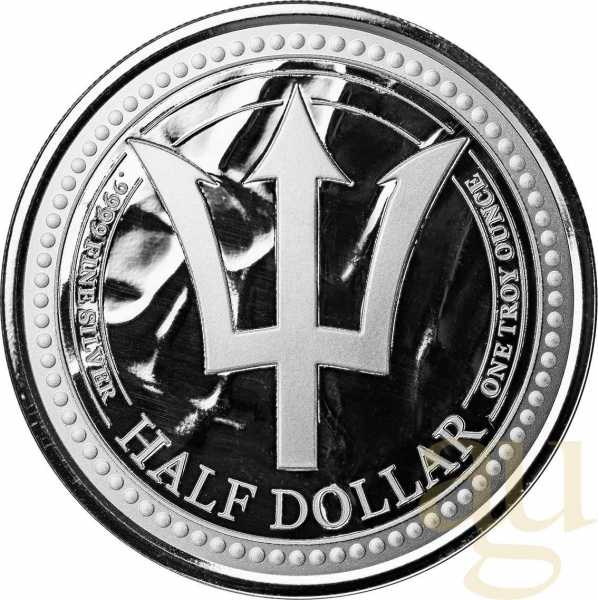 1 Unze Silbermünze Barbados Trident 2024