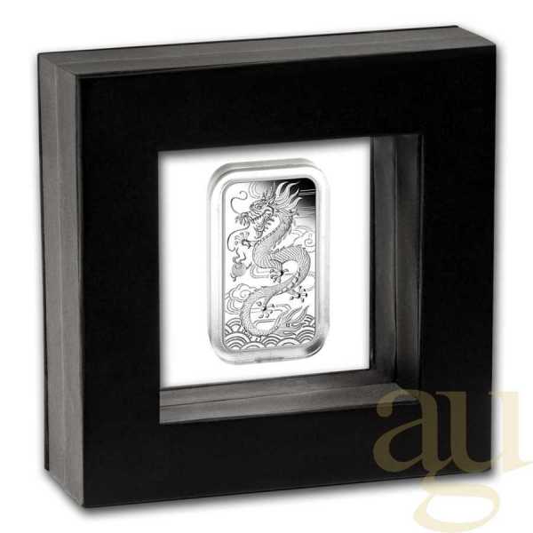1 Unze Silbermünze Perth Mint Rectangular Dragon 2018 - polierte Platte