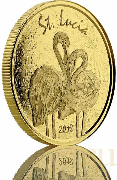 1 Unze Goldmünze EC8 St. Lucia - Flamingo 2018