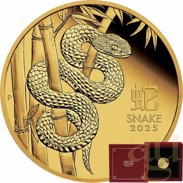 1/10 Unze Goldmünze Australien Lunar III Schlange 2025 - polierte Platte