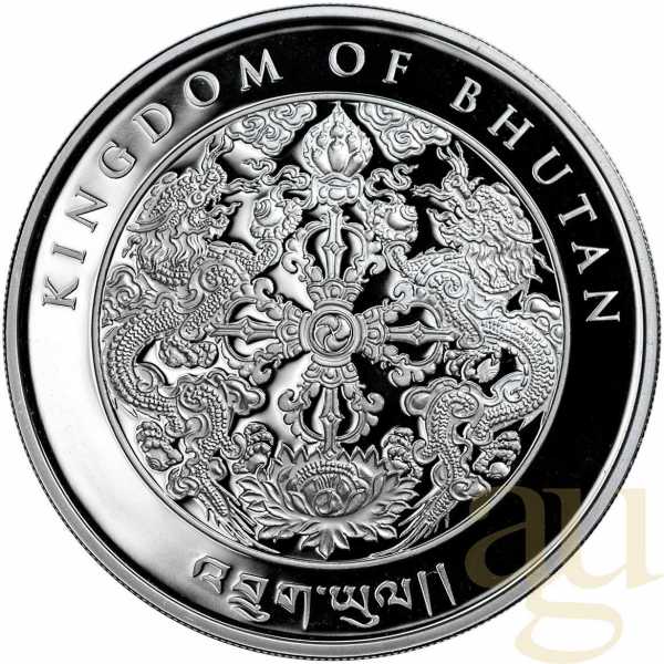 1 Unze Silbermünze Kingdom of Bhutan Lunar Hahn 2017