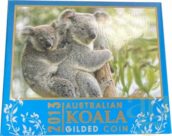 1 Unze Silbermünze Australien Koala 2013 teilvergoldet
