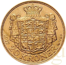20 Kronen Goldmünze Dänemark Christian X.