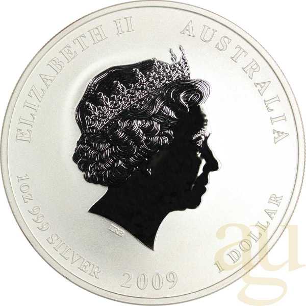 1 Unze Silbermünze Australien Lunar II Ochse 2009