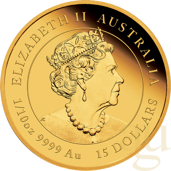 1/10 Unze Goldmünze Australien Lunar III Hase 2023 - polierte Platte
