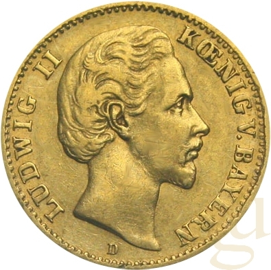 10 Mark Goldmünze Ludwig II König von Bayern