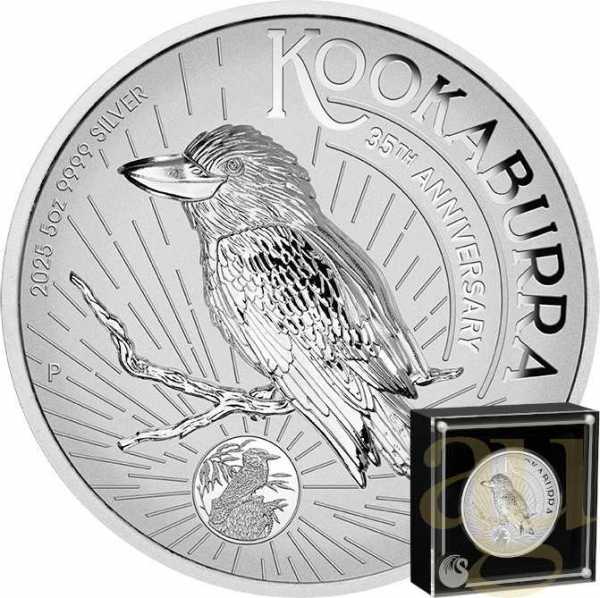 5 Unzen Silbermünze Australien Kookaburra 2025 - Incused Coin