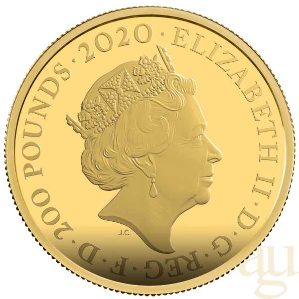 2 Unzen Goldmünze Großbritannien James Bond 007 Shaken Not Stirred - 2020 polierte Platte