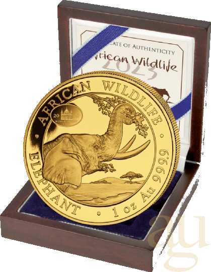 1 Unze Goldmünze Somalia Elefant 2023 - WMF Berlin