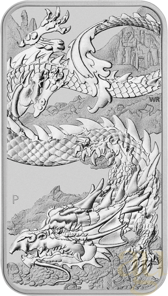 1 Unze Silbermünze Perth Mint Rectangular Dragon 2023