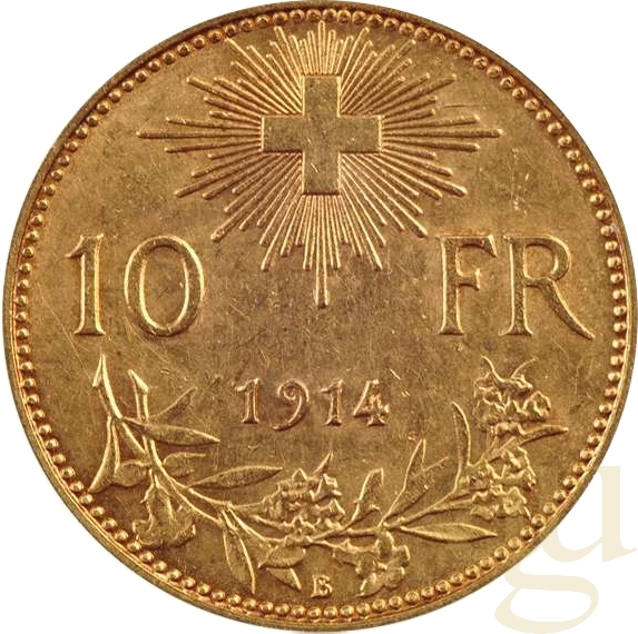 10 schweizer Franken Goldmünze Vreneli 1911