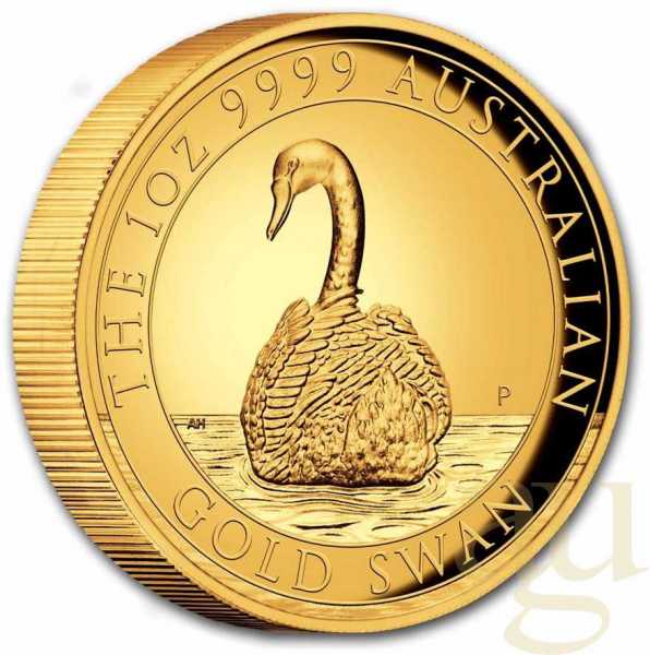 1 Unze Goldmünze Australien Schwan 2023 - High Relief - polierte Platte