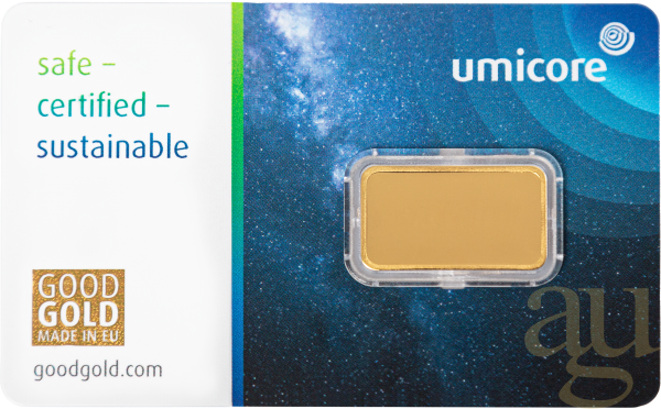 2,5 Gramm Goldbarren Umicore Geschenkkarte