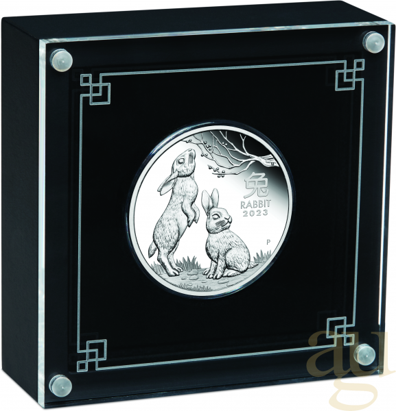 1 Unze Silbermünze Australien Lunar III Hase 2023 - polierte Platte