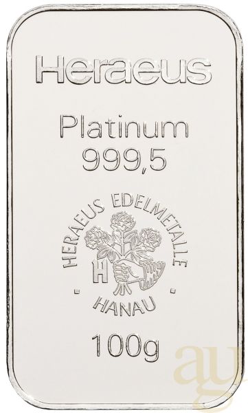 100 Gramm Platinbarren Heraeus