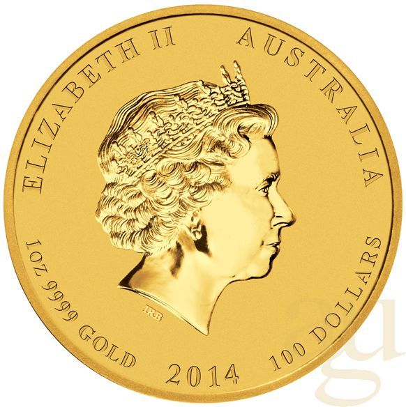 1 Unze Goldmünze Australien Lunar II Pferd 2014