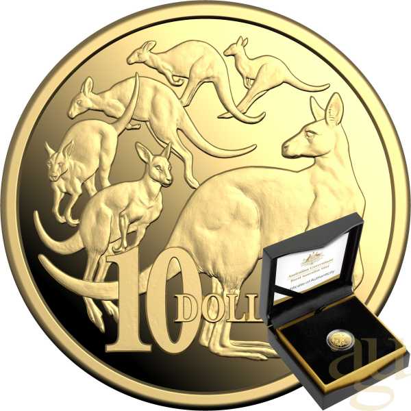 1/10 Unze Goldmünze Australien RAM Känguru 2026 - polierte Platte