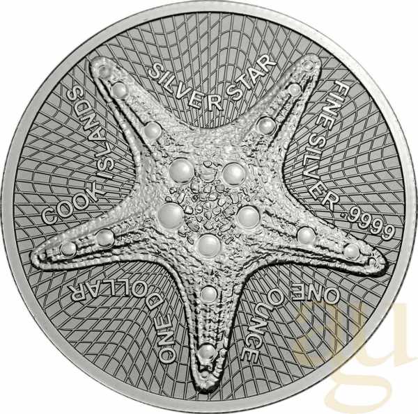1 Unze Silbermünze Cook Islands Seestern 2019