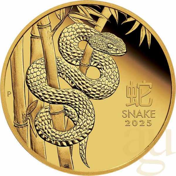 1/10 Unze Goldmünze Australien Lunar III Schlange 2025 - polierte Platte