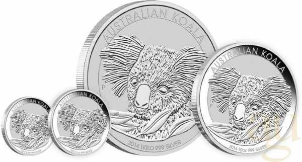 10 Unzen Silbermünze Australien Koala 2014