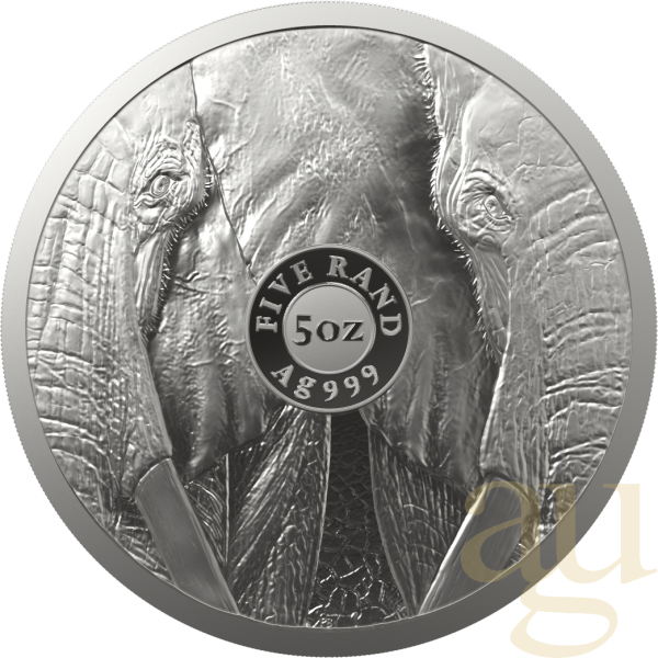 5 Unzen Silbermünze Südafrika Big Five Elefant 2021 proof