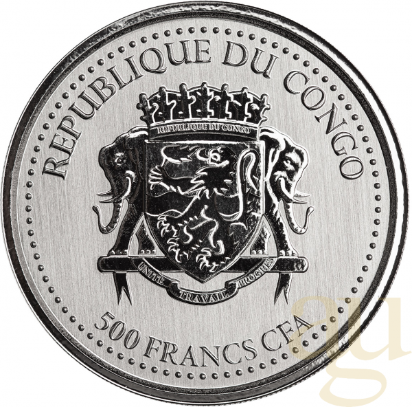 1 Unze Silbermünze Afrika Kongo Silberrücken Gorilla 2022