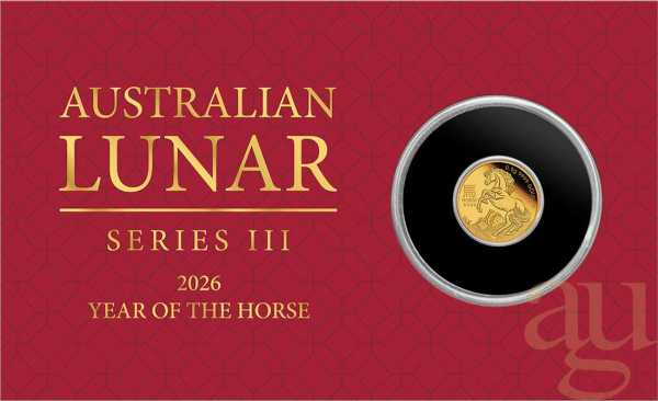 0,5 Gramm Goldmünze Australien Lunar III Pferd 2026 - polierte Platte