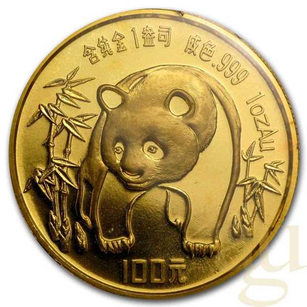 1/2 Unze Goldmünze China Panda 1986