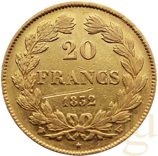 20 Francs Goldmünze Louis Philippe I. mit Kranz