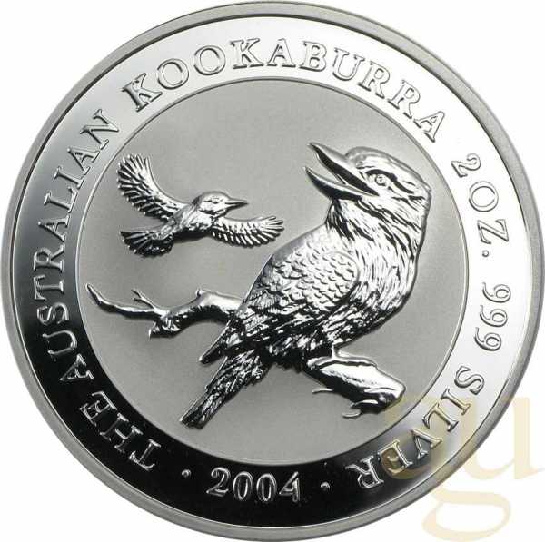 2 Unzen Silbermünze Australien Kookaburra 2004