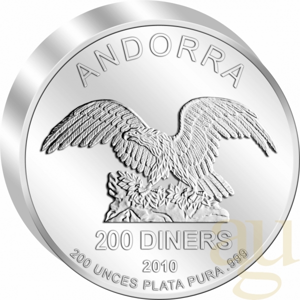 200 Unzen Silbermünze Andorra Eagle 2010