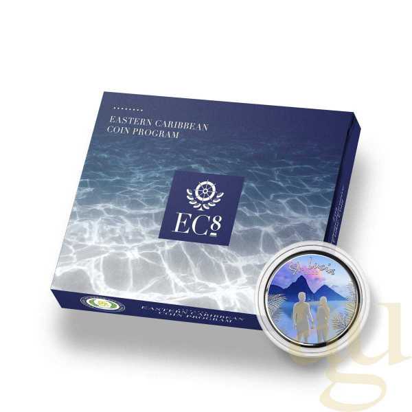 1 Unze Silbermünze EC8 St.Lucia - Couple 2022 coloriert
