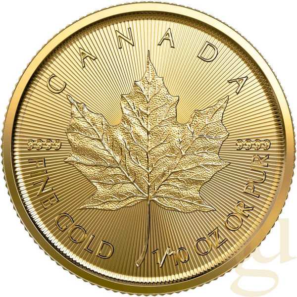 1/10 Unze Goldmünze Maple Leaf 2022