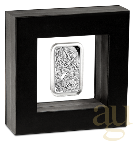 1 Unze Silbermünze Perth Mint Rectangular Dragon 2021 - polierte Platte