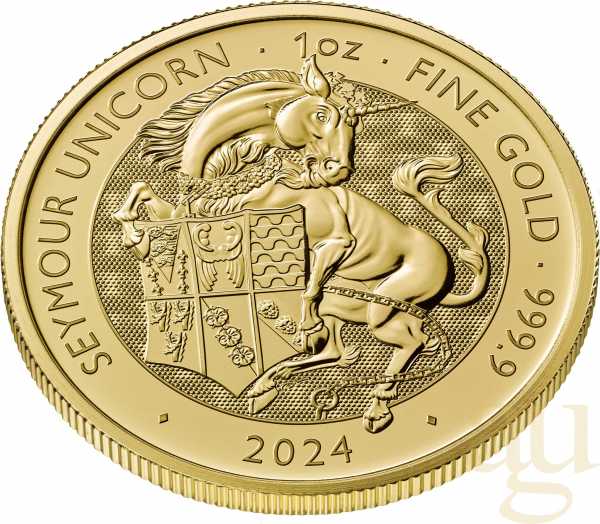 1 Unze Goldmünze Tudor Beasts Seymour Unicorn 2024