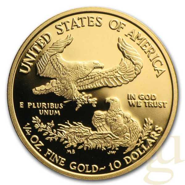 1/4 Unze Goldmünze American Eagle 2012 - polierte Platte