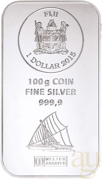100 Gramm Silber Argor Heraeus Fiji Münzbarren