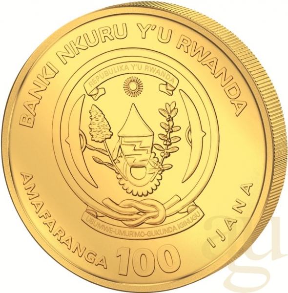 1 Unze Goldmünze Ruanda Giraffe 2018