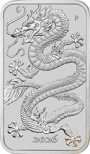 1 Unze Silbermünze Perth Mint Rectangular Dragon 2026